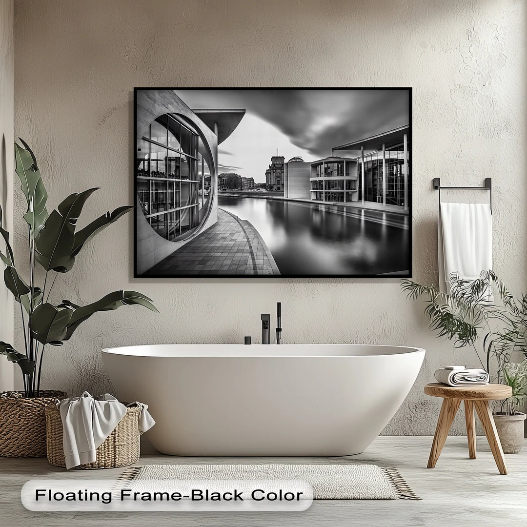 Modern Berlin Architecture – Black and White Canvas Print - MyPhotoStation