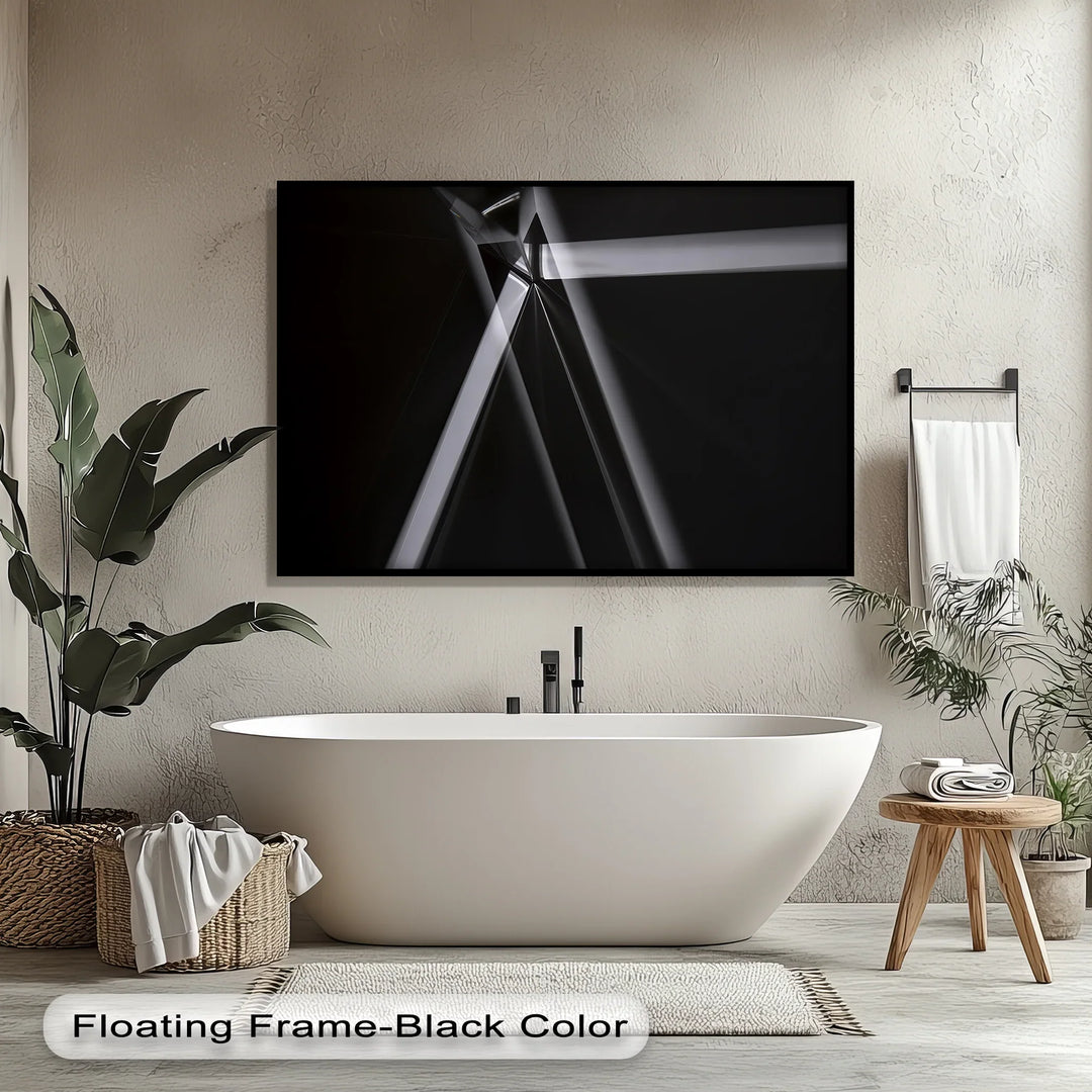 Prismatic Axis – Geometric Light Beam Canvas Wall Art - MyPhotoStation