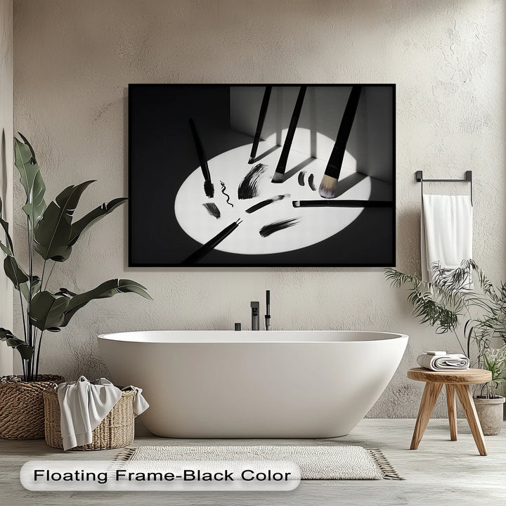 Monochrome Expression – Abstract Brush Strokes Canvas Art - MyPhotoStation