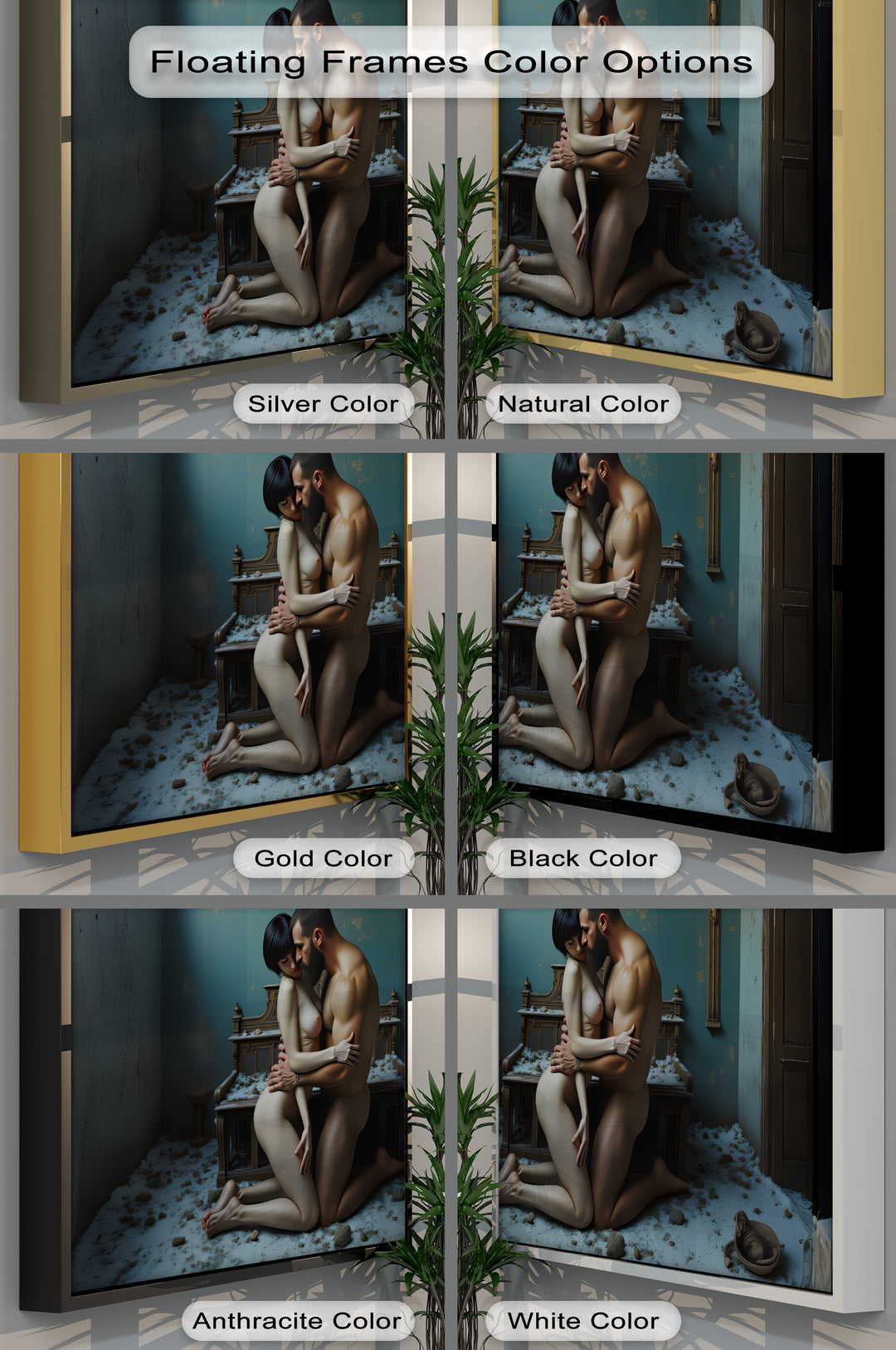 Devotion in Ruin – Gothic Erotic Canvas Art | Large Canvas Wall Decor