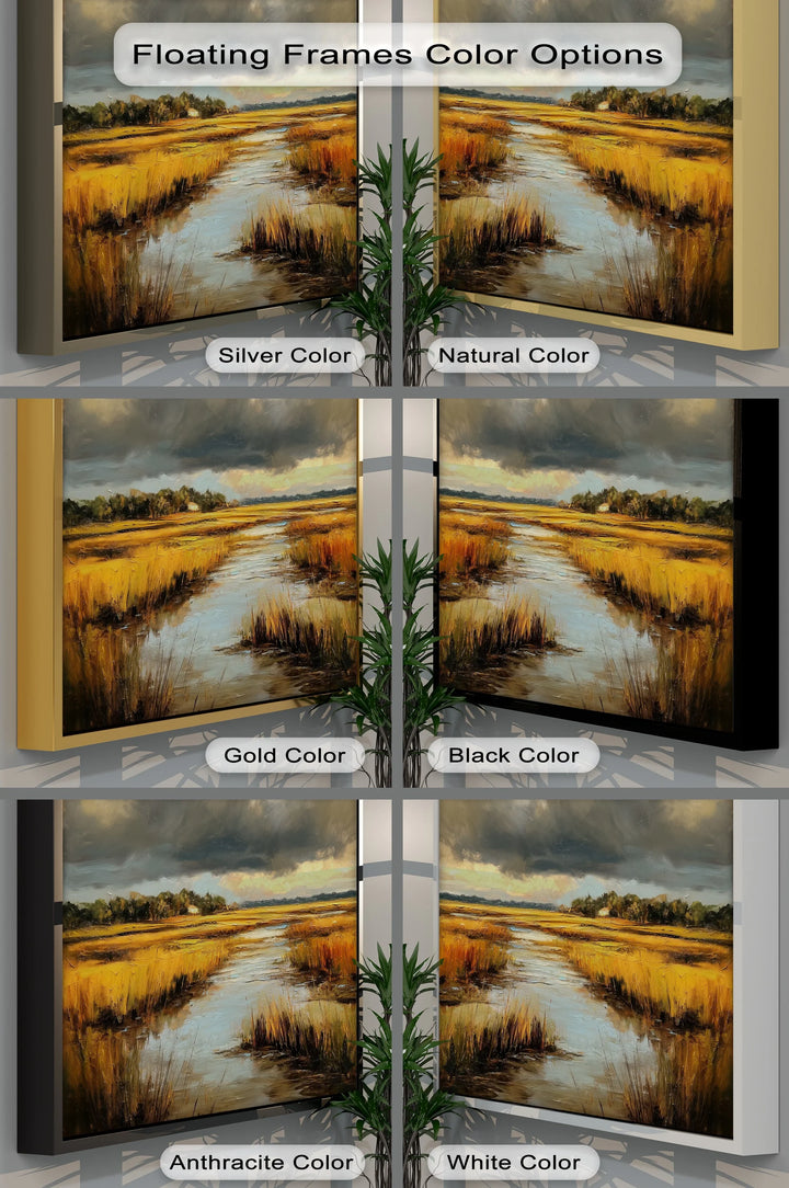 Golden Marshlands – Dramatic Sunset Landscape Canvas Print - MyPhotoStation