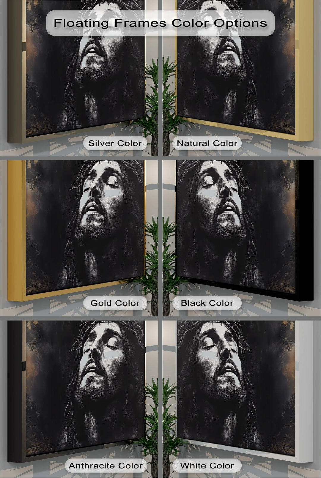 Crown of Suffering – Jesus in Agony Black and White Canvas Print - MyPhotoStation