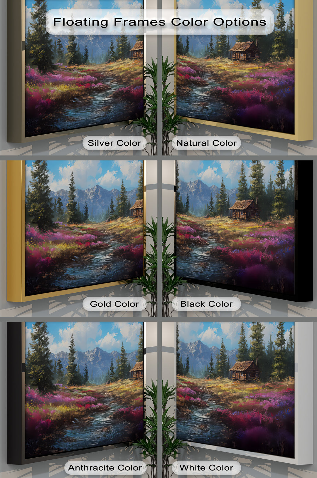 Tranquil Wilderness Cabin – Colorful Mountain Meadow Canvas Print