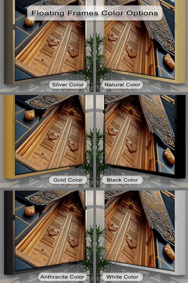 Golden Kaaba Door – Sacred Islamic Architecture Canvas Print