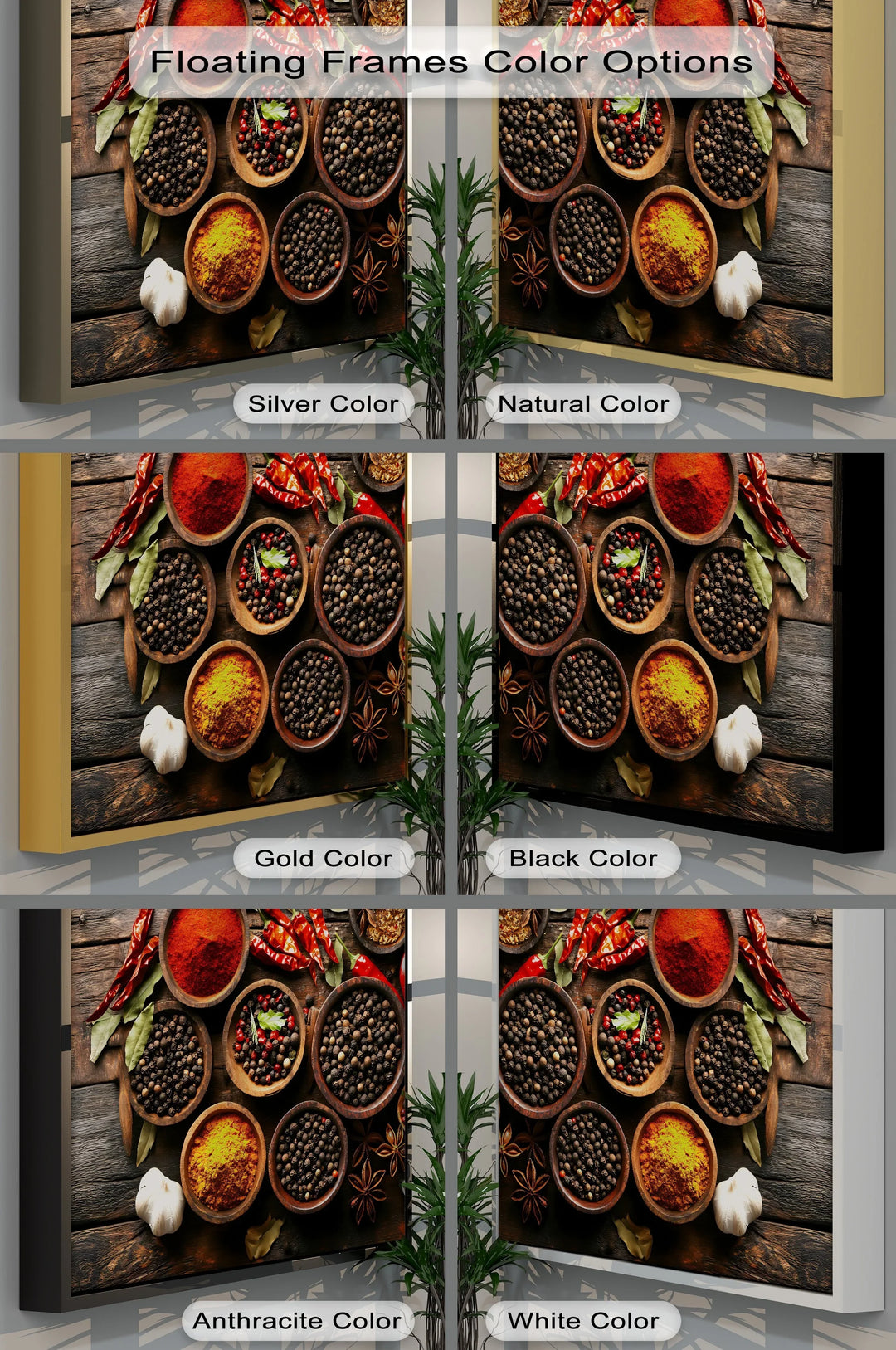 Spice Harmony – Rustic Spice Bowl Arrangement Kitchen Canvas Prints - MyPhotoStation