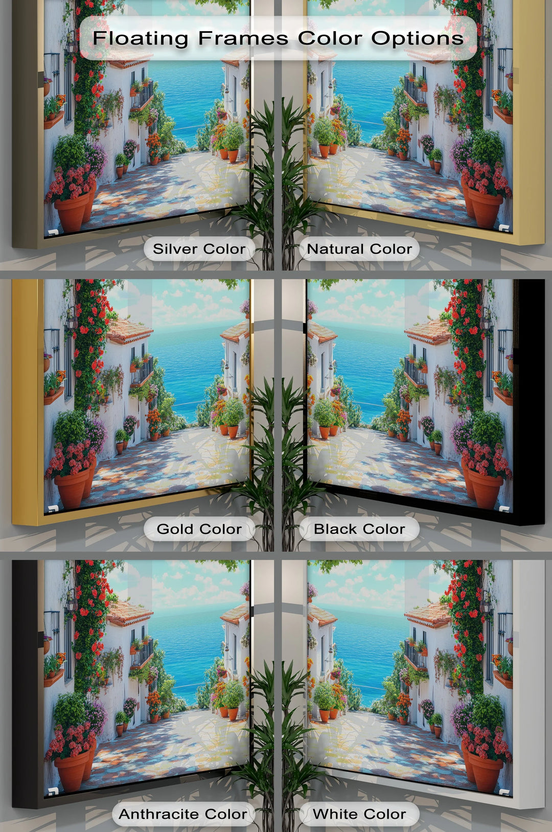 Coastal Flower Village - Landscape Canvas Print