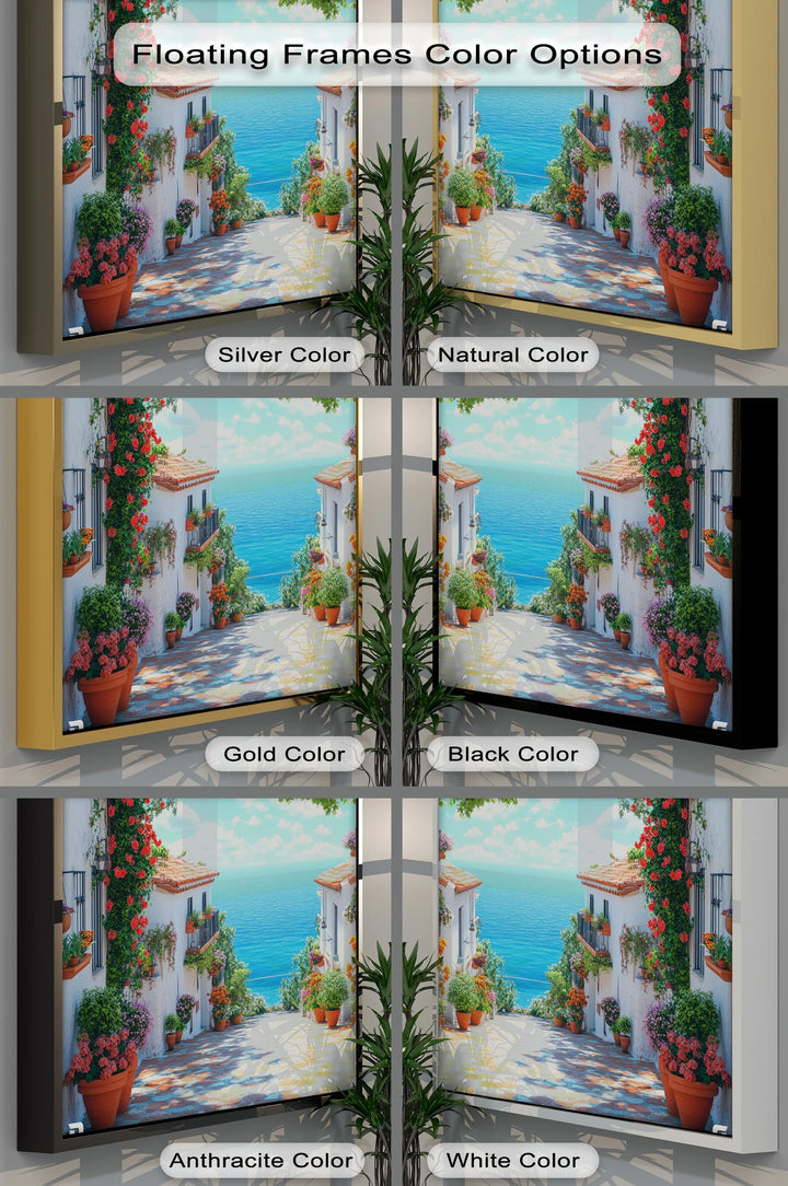 Coastal Flower Village - Landscape Canvas Print