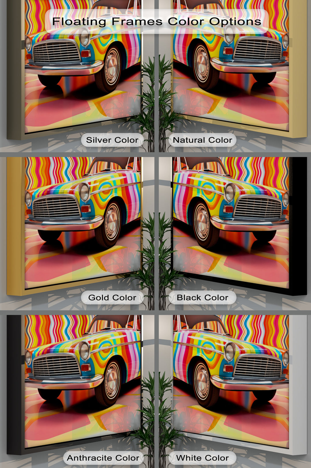 Groovy Wheels – Psychedelic Pop Art Car Canvas Print