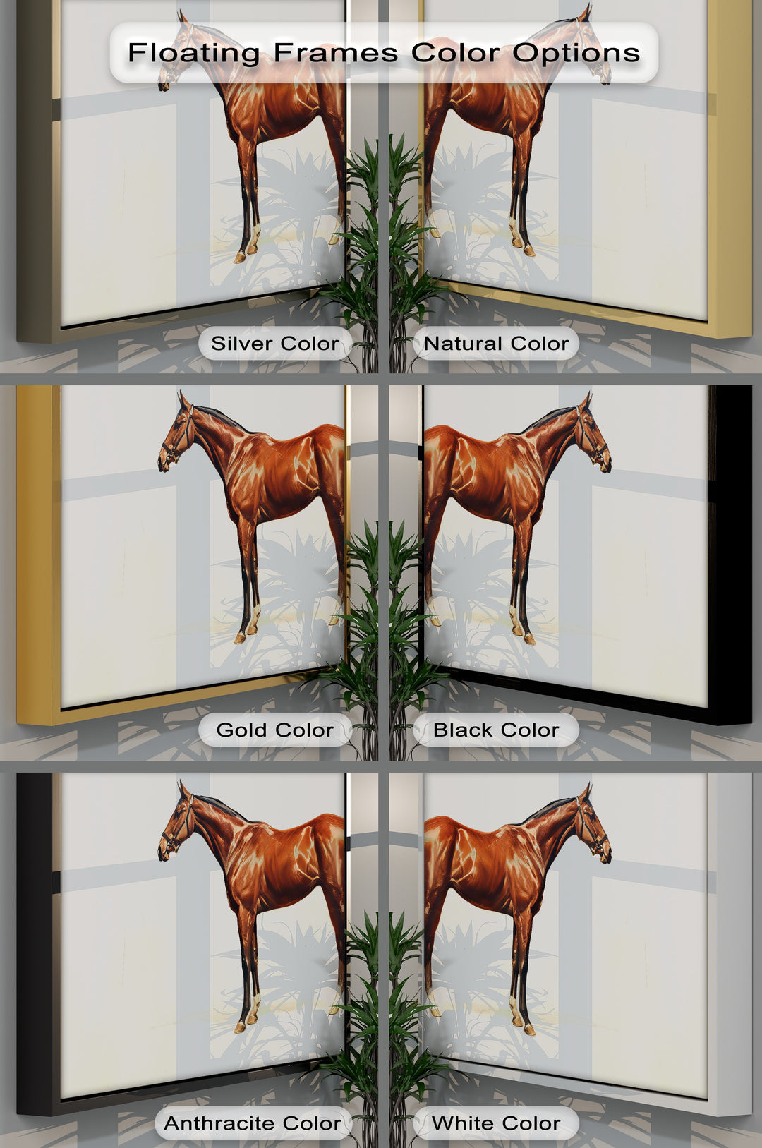 Chestnut Horse Portrait on Minimalist - Horse Canvas Print