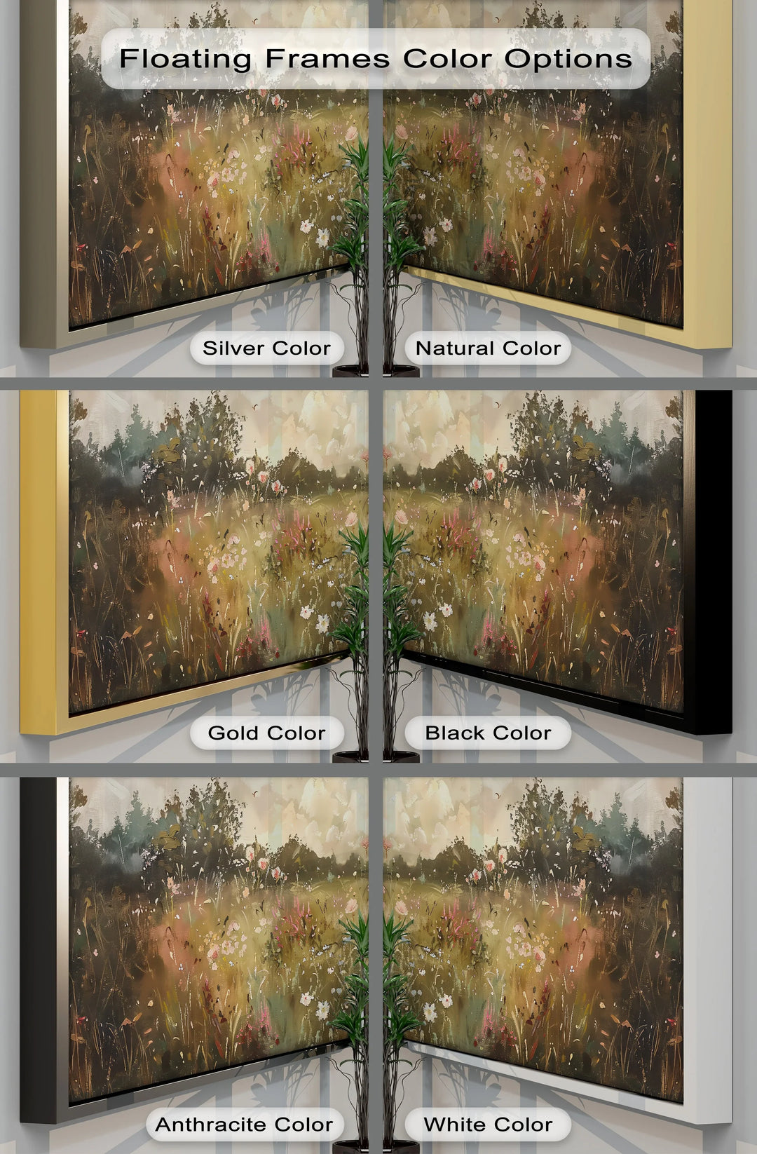 Golden Meadow in Bloom – Wildflower Landscape Canvas Print - MyPhotoStation