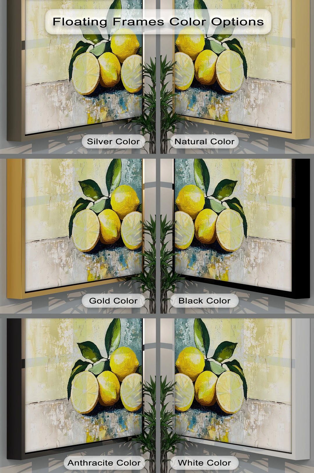 Vibrant Lemons on Blue – Textured Still Life Kitchen Canvas Art - MyPhotoStation