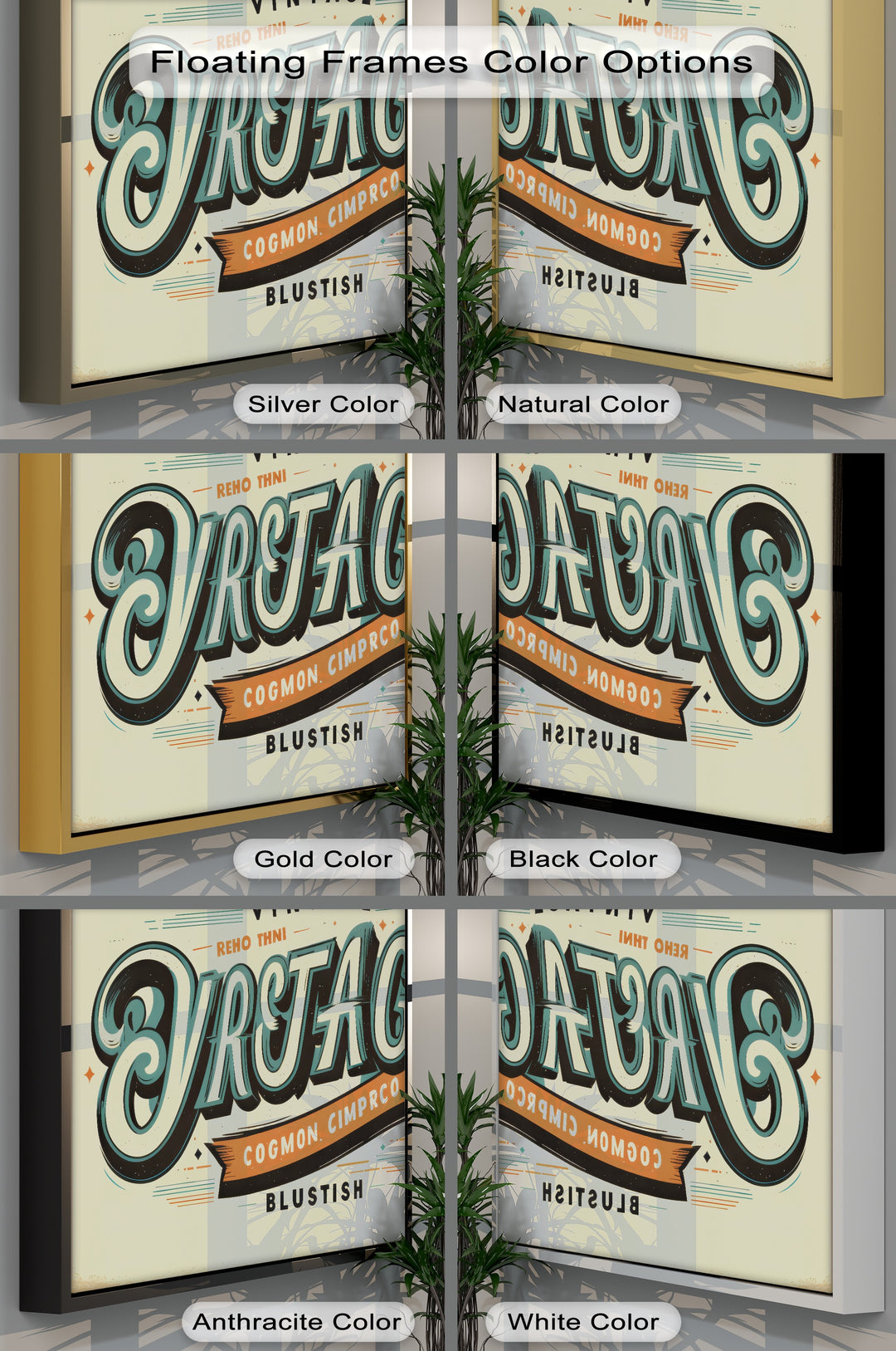 Vintage Lettering Blast – Retro Typography Canvas Print