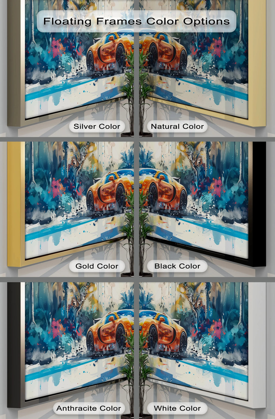 Tropical Pursuit – Orange Hypercar Jungle Escape Car Canvas Print