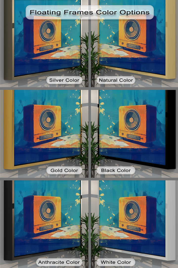Golden Frequency – Retro Radio Still Life Canvas Print