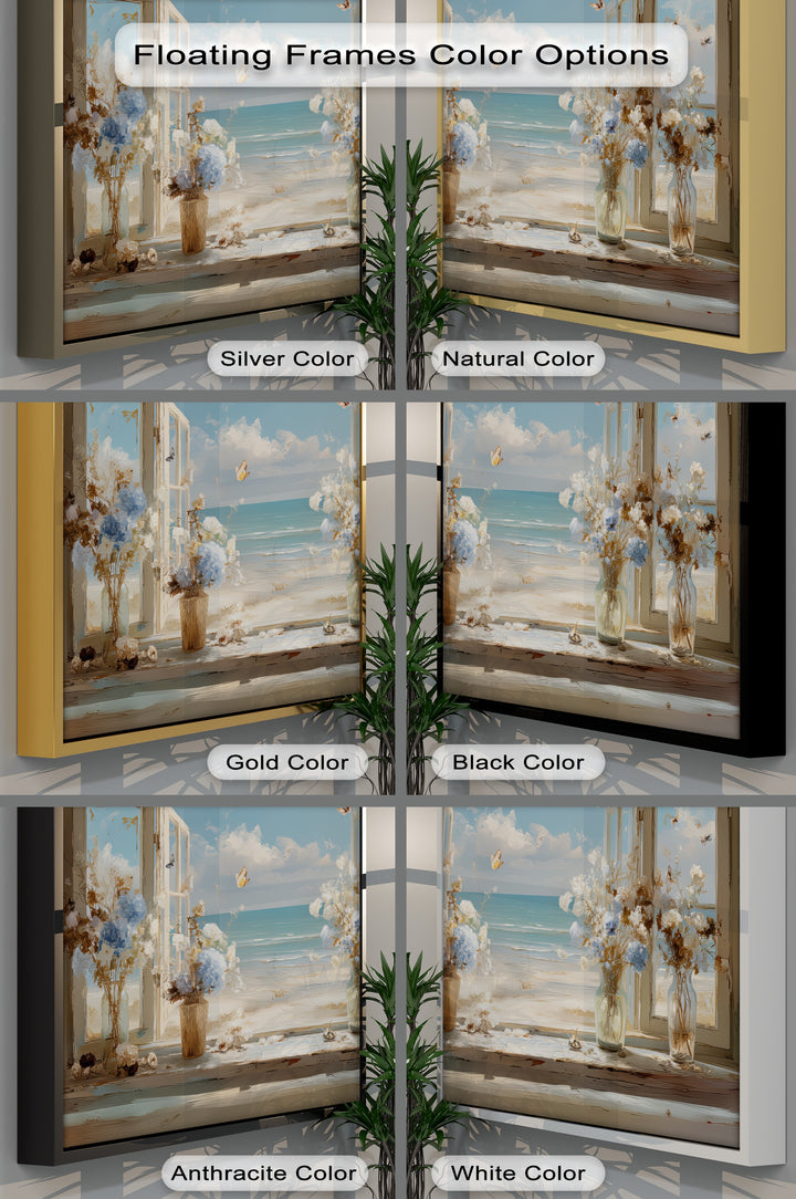 Coastal Breeze Awakening – Open Window Seaside Canvas Print