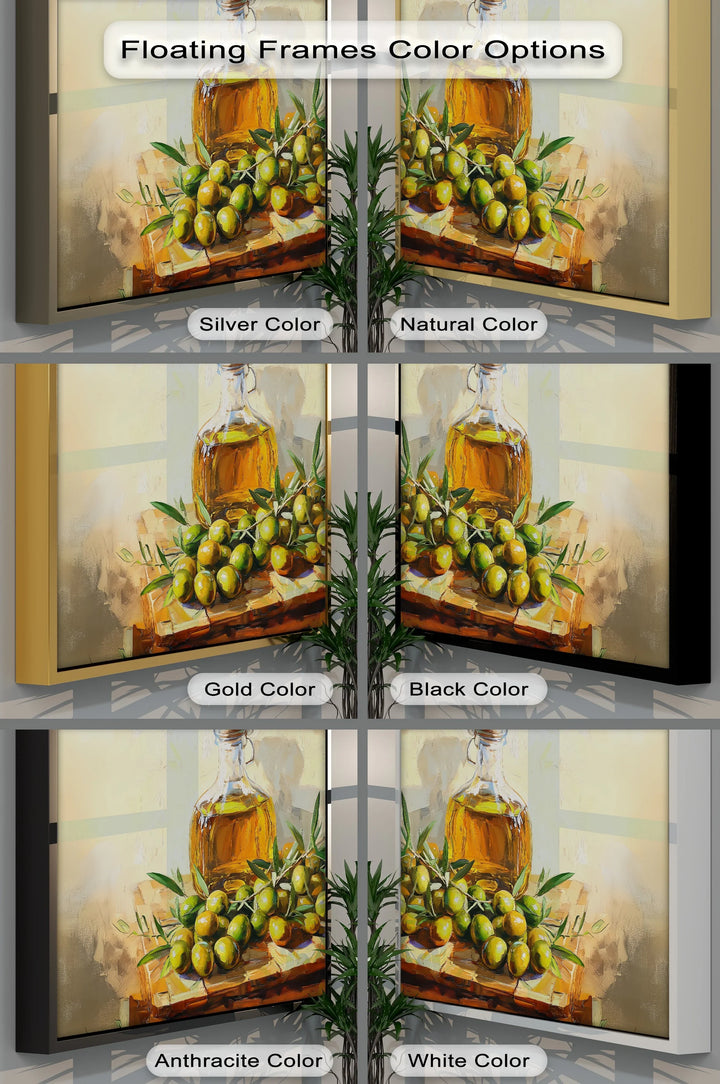 Golden Harvest – Olive Oil and Branches Canvas Wall Art - MyPhotoStation
