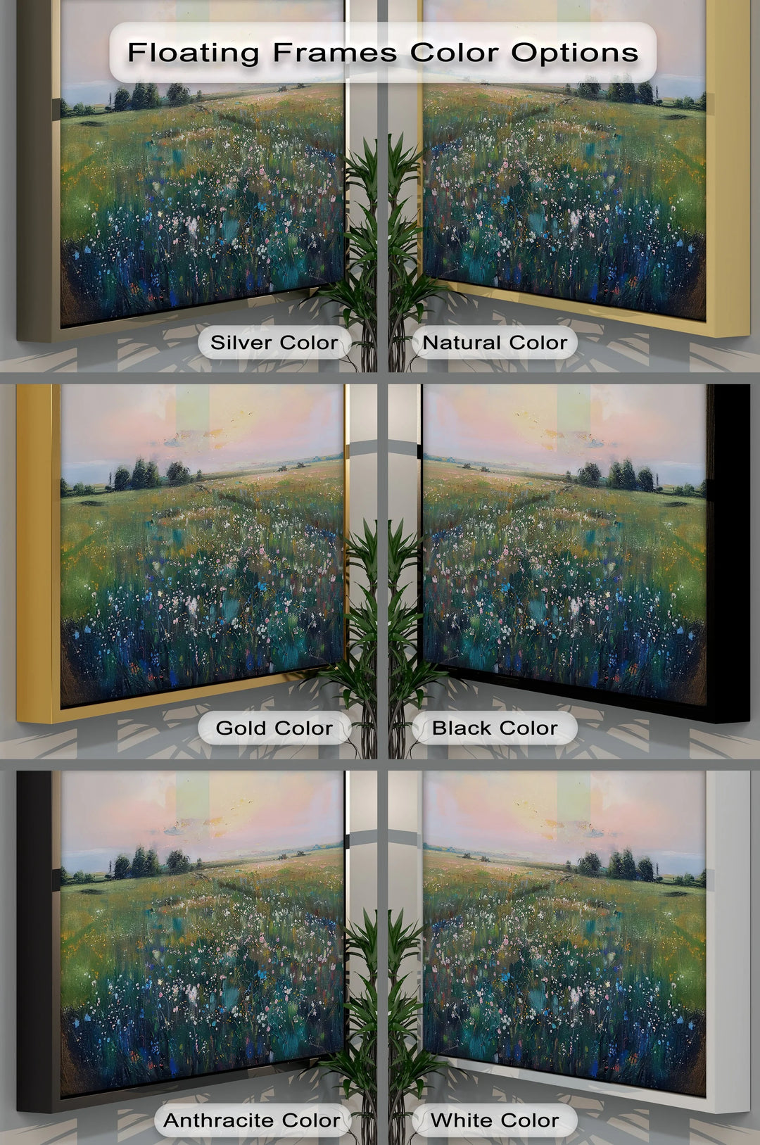 Pastel Twilight – Meadow in Bloom Landscape Canvas Print