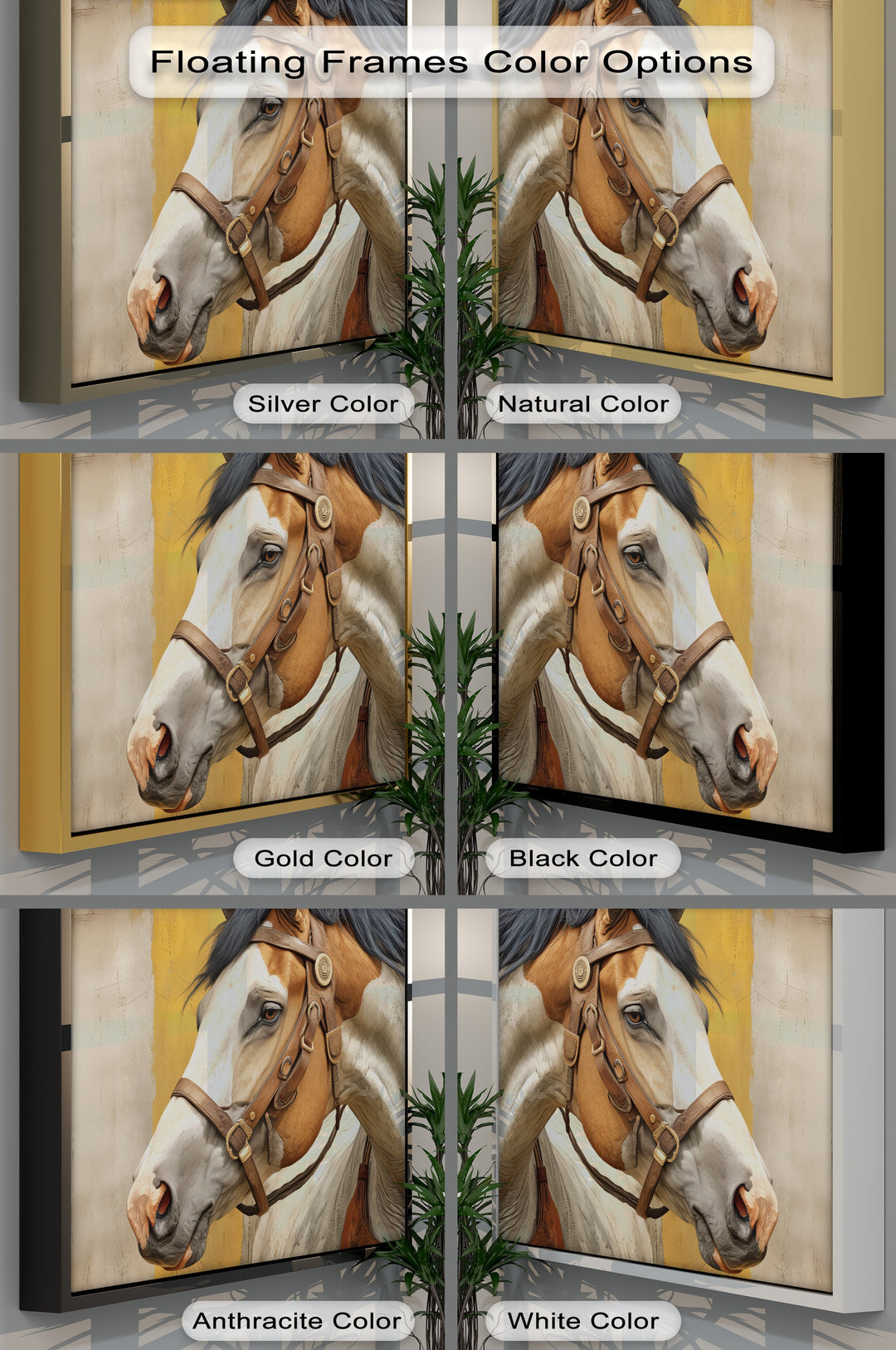 Western Spirit – Brown and White Horse Portrait Canvas Print