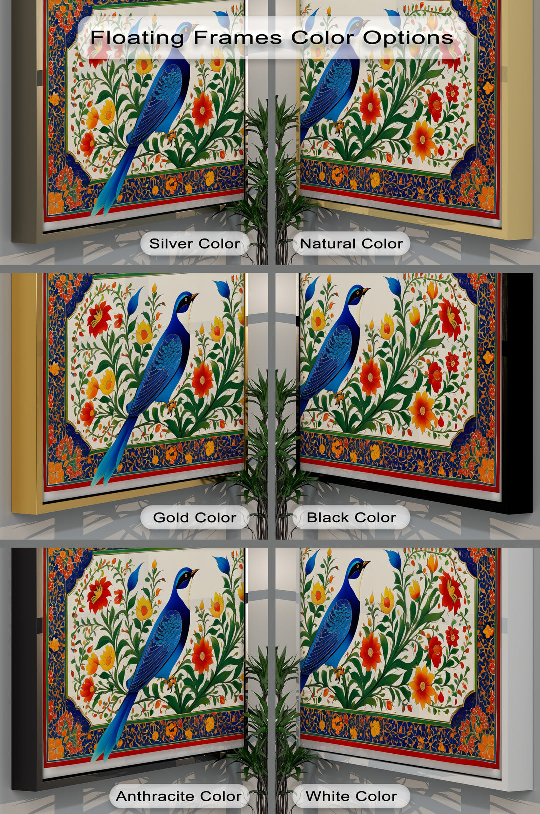 Majestic Bluebird Garden – Persian Canvas Print