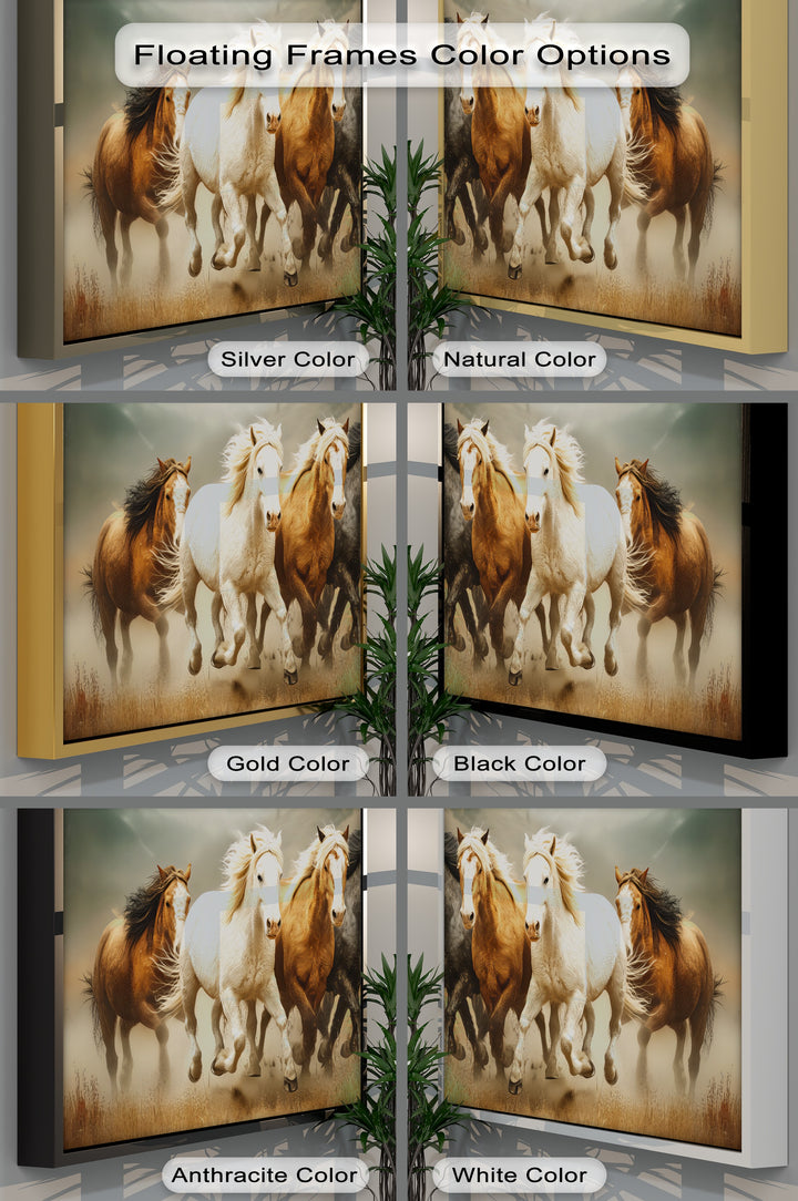 Thundering Freedom – Wild Horses Running in Autumn Canvas Print