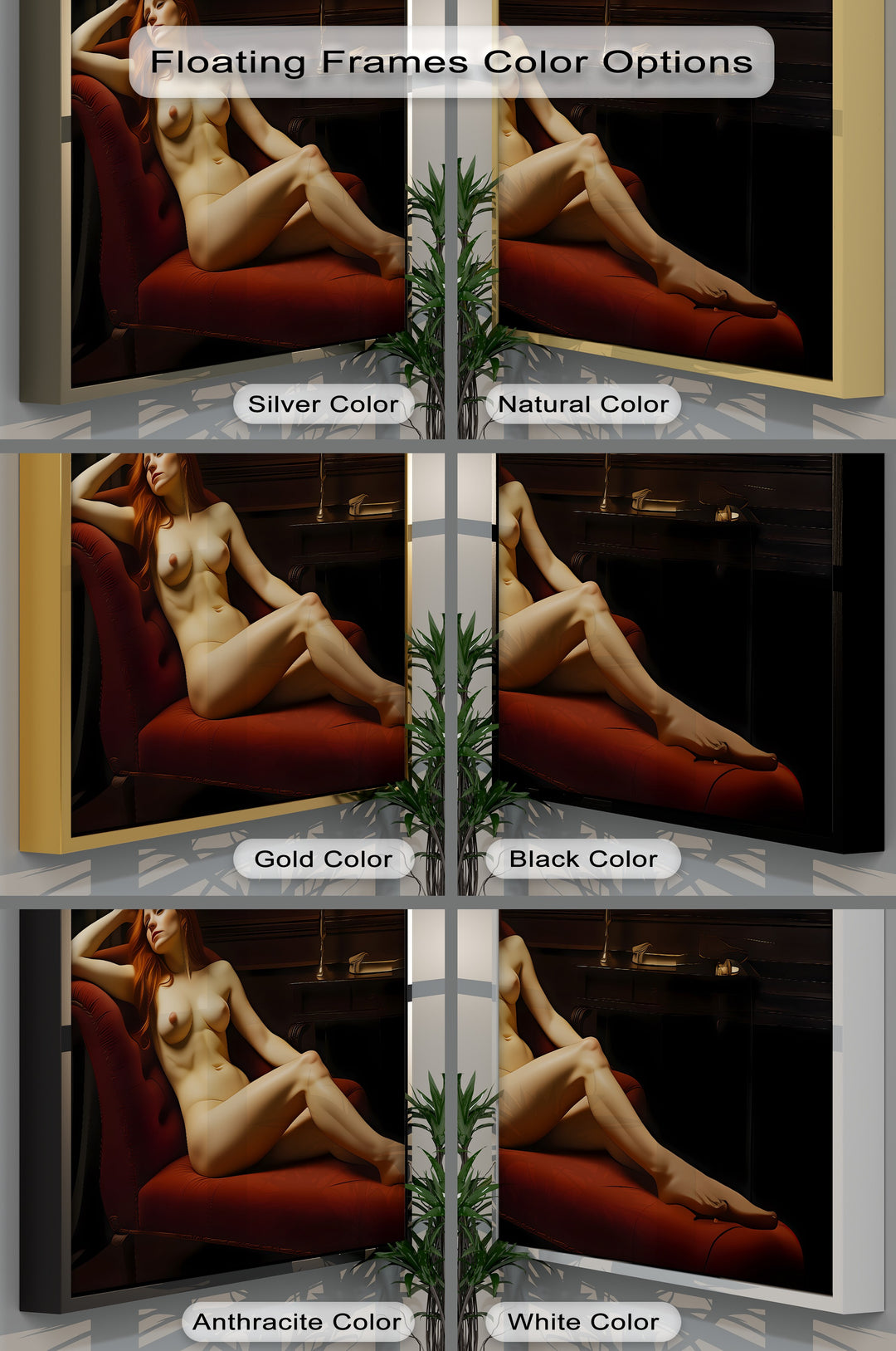 Velvet Reverie – Nude Redhead Erotic Canvas Wall Art | Naked Art