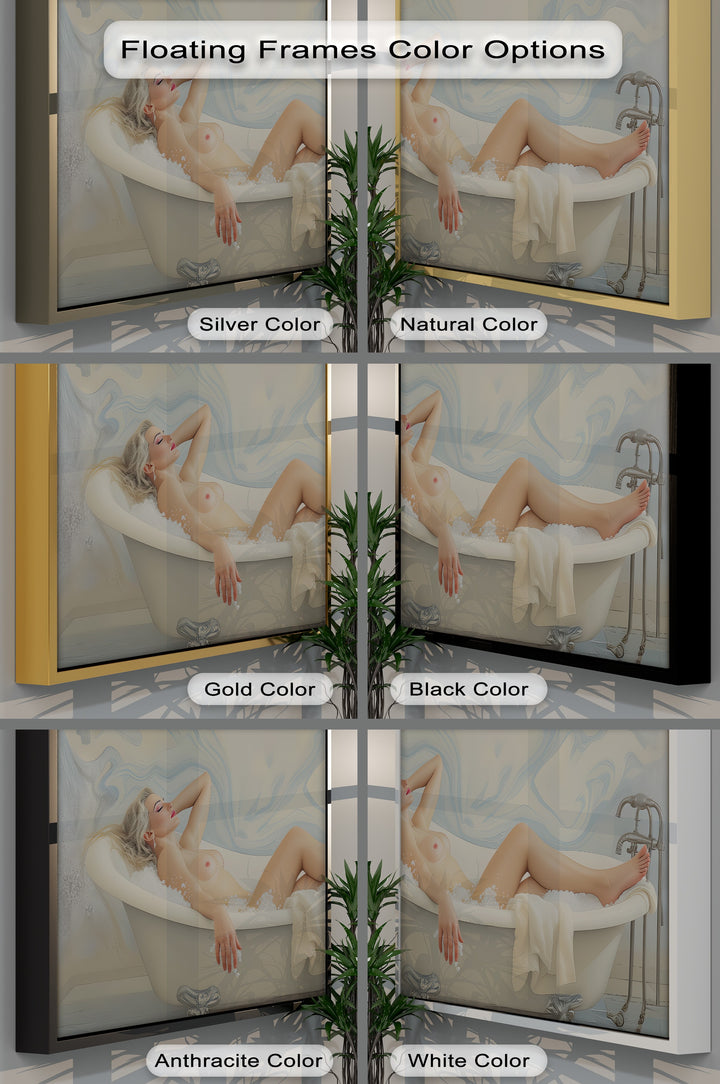 Nude Woman in Bathtub – Sexy Canvas Wall Art | Erotic Art