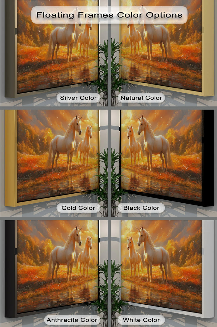 Twilight Companions – Golden Hour Unicorn Duo Canvas Print - MyPhotoStation