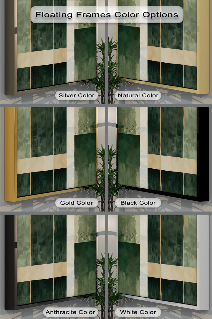 Emerald Structure – Modern Geometric Green Canvas Print - MyPhotoStation