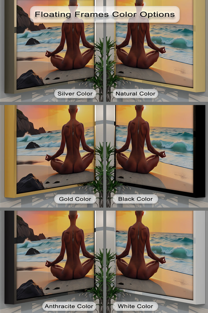 Sunset Zen – Nude Meditation Canvas Wall Art | Framed Artwork
