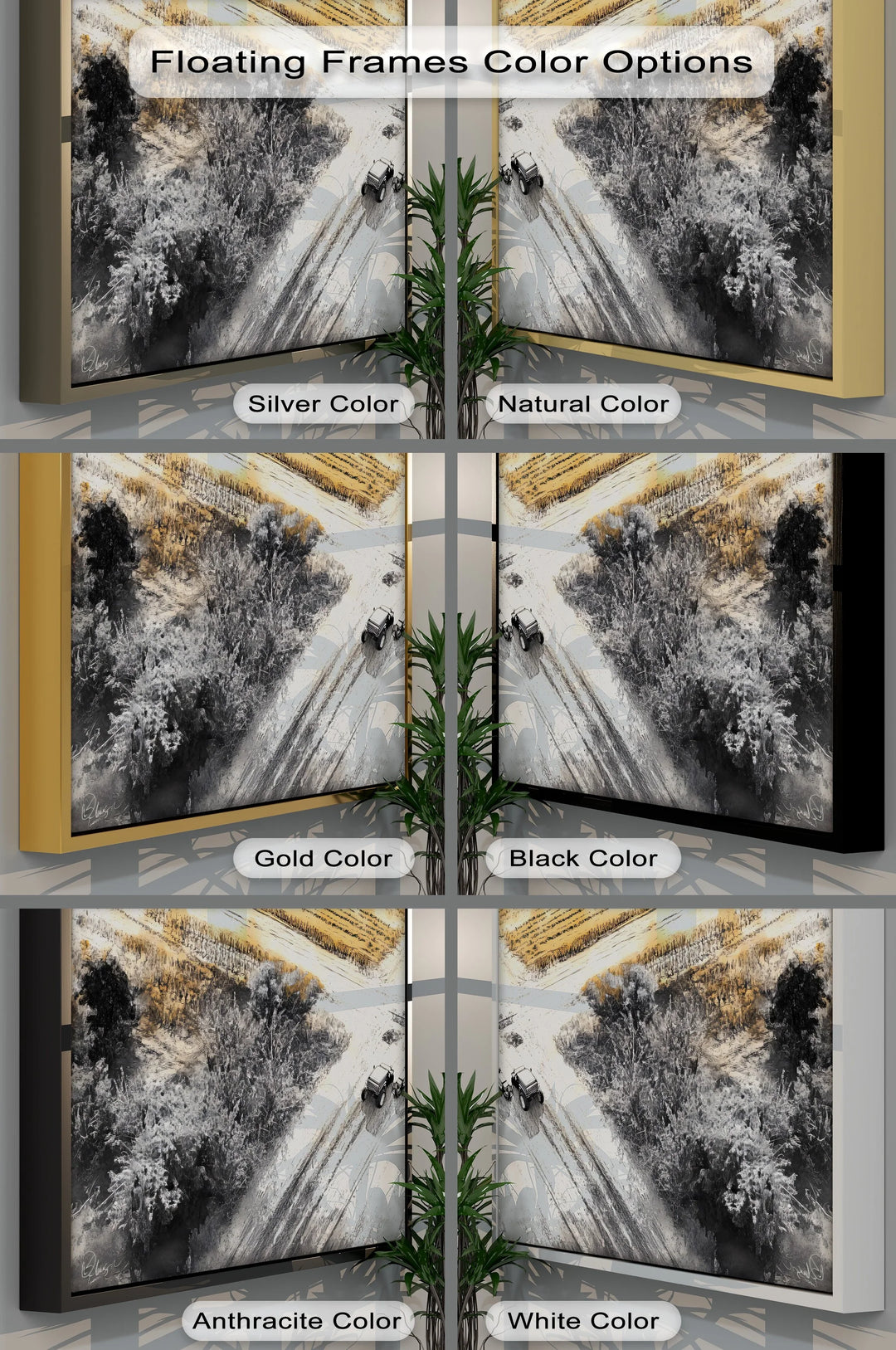 Aerial Tractor Scene in Ink & Ochre – Car Canvas Print