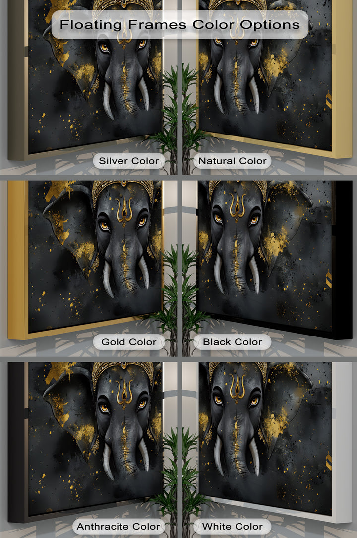 Divine Majesty – Lord Ganesha with Golden Accents Canvas Print