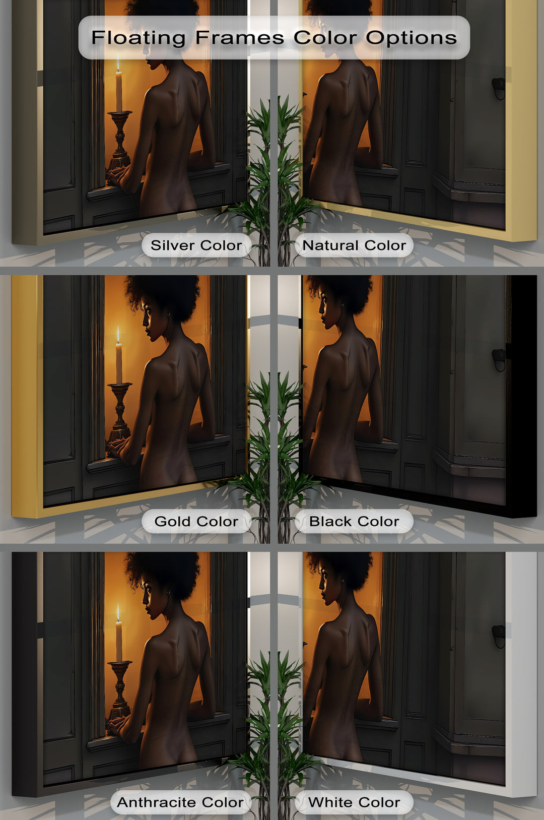 Candlelight Gaze – Erotic Canvas Wall Art | Framed Bedroom Art