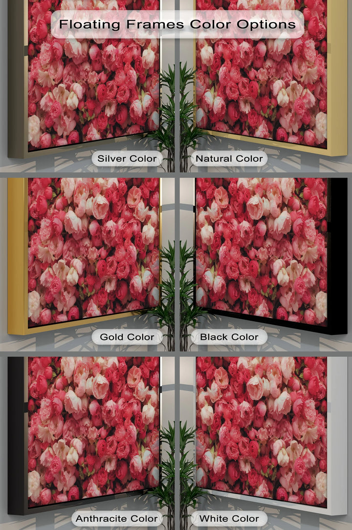 Romantic Peony Garden – Blush and Crimson Floral Canvas Print - MyPhotoStation