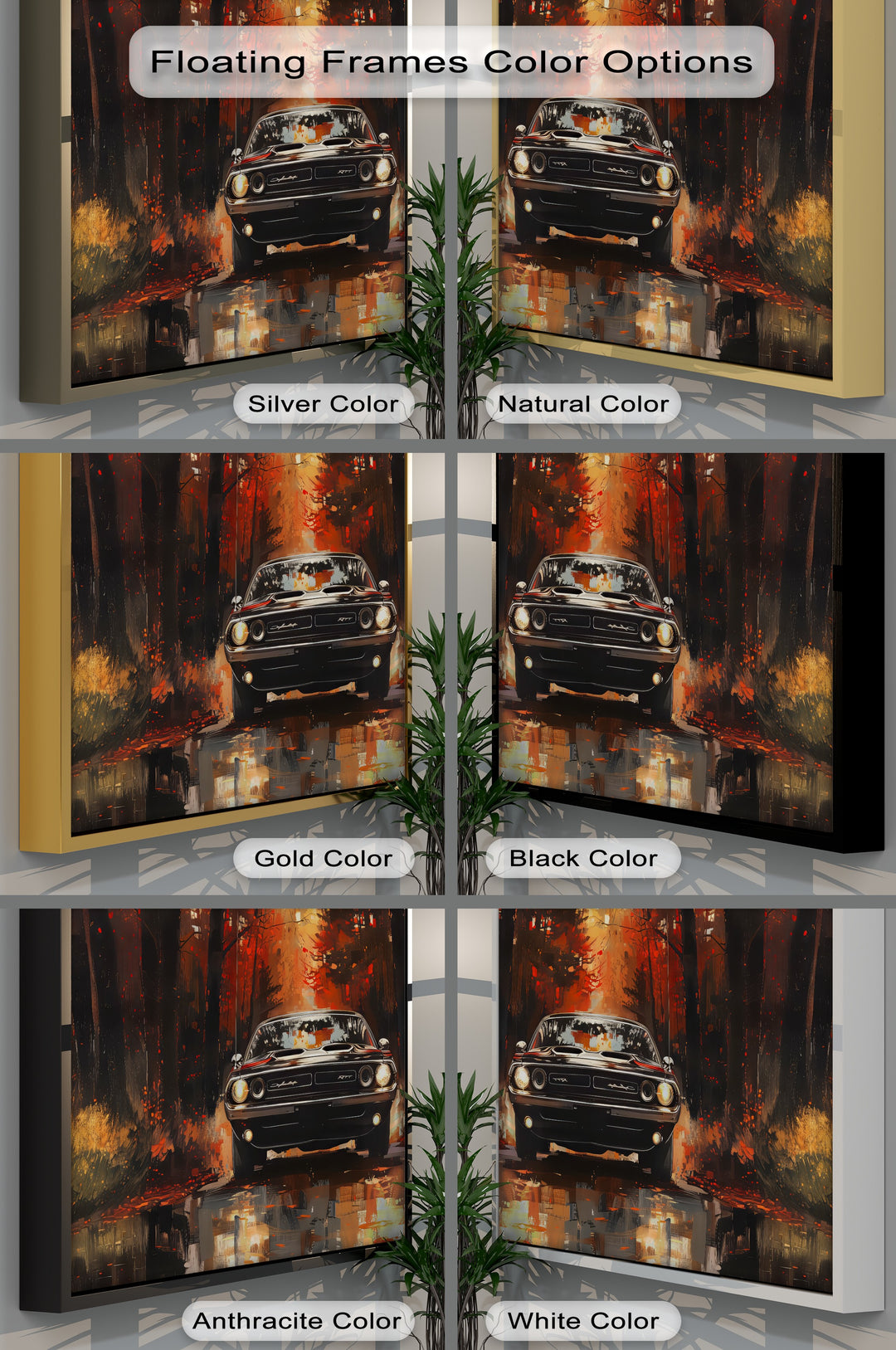 Dodge Challenger in Autumn Forest – Car Canvas Print
