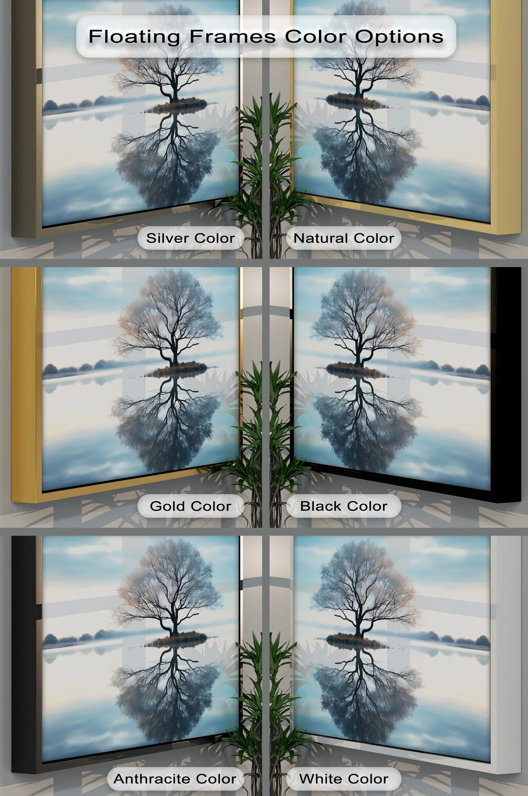 Minimalist Tree and Water - Landscape Canvas Print
