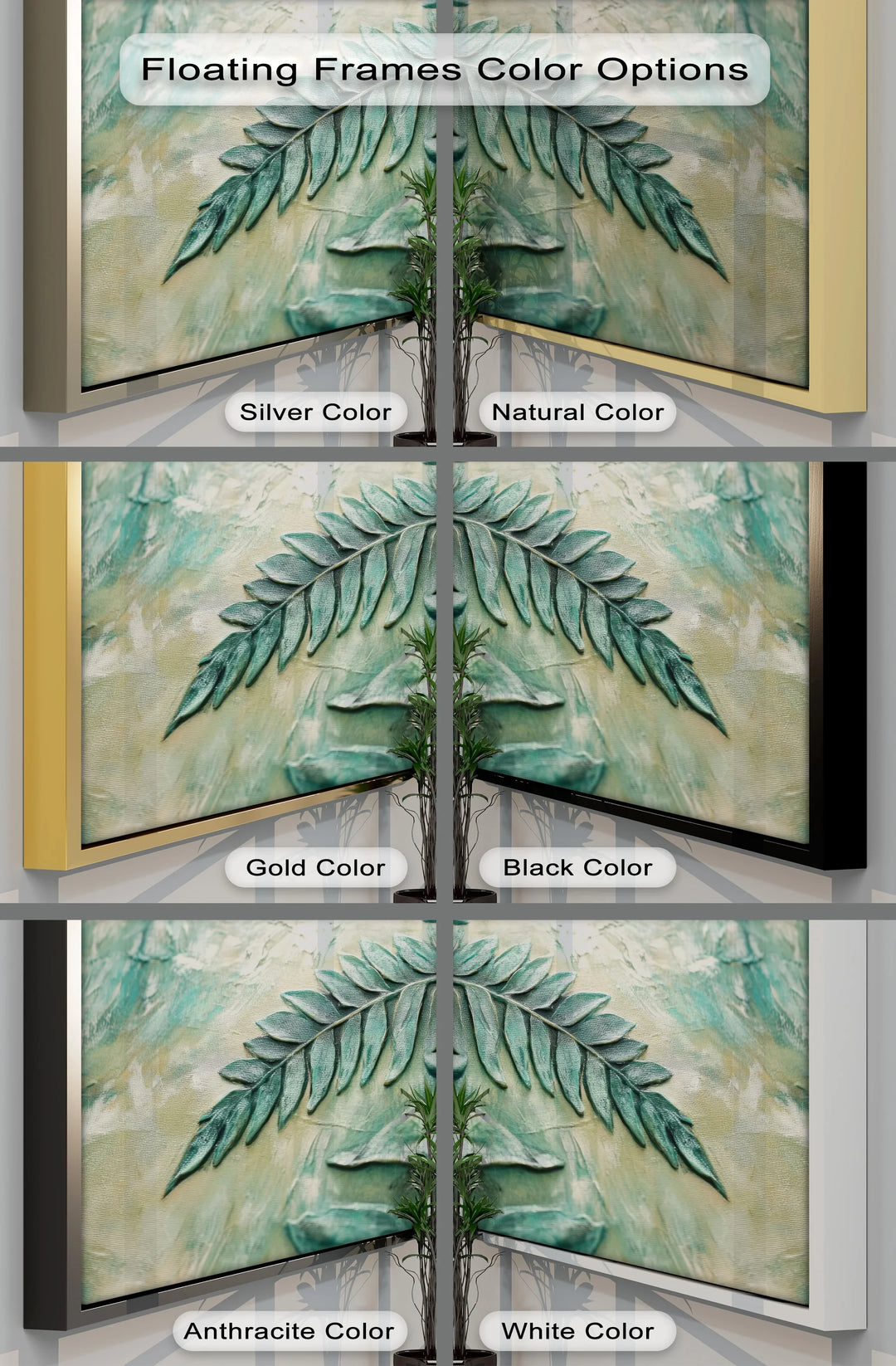 Textured Emerald Fern – Botanical Relief Green Canvas Print - MyPhotoStation