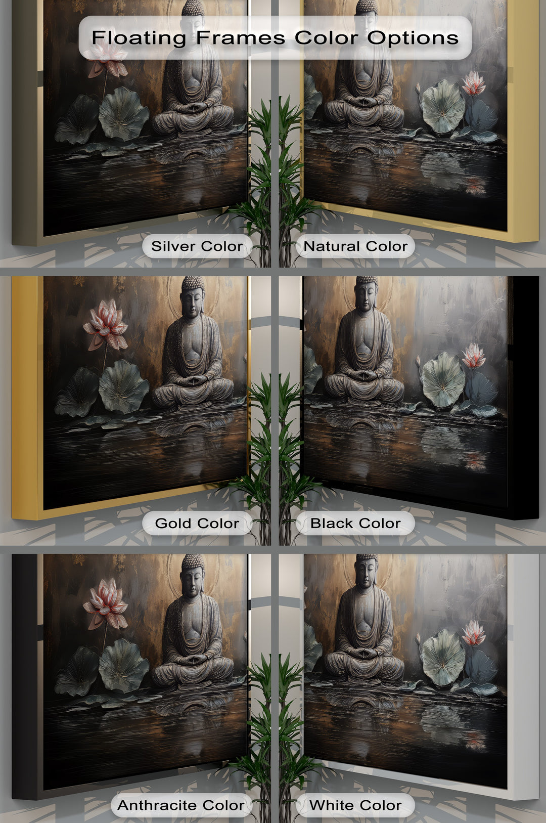 Lotus Tranquility – Seated Buddha Reflection Canvas Print