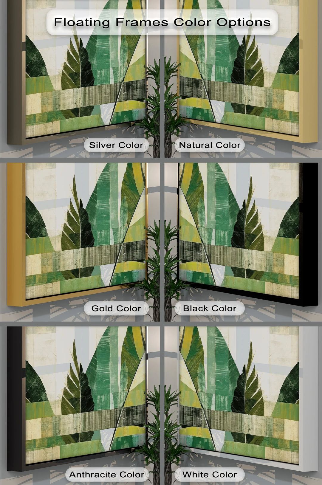 Tropical Geometry – Abstract Banana Leaf Canvas Print - MyPhotoStation