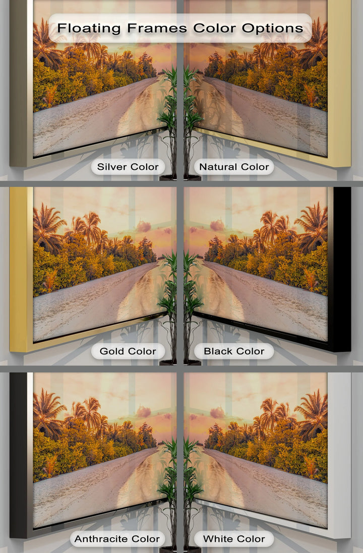 Pink Sky Beach Scene - Landscape Canvas Print