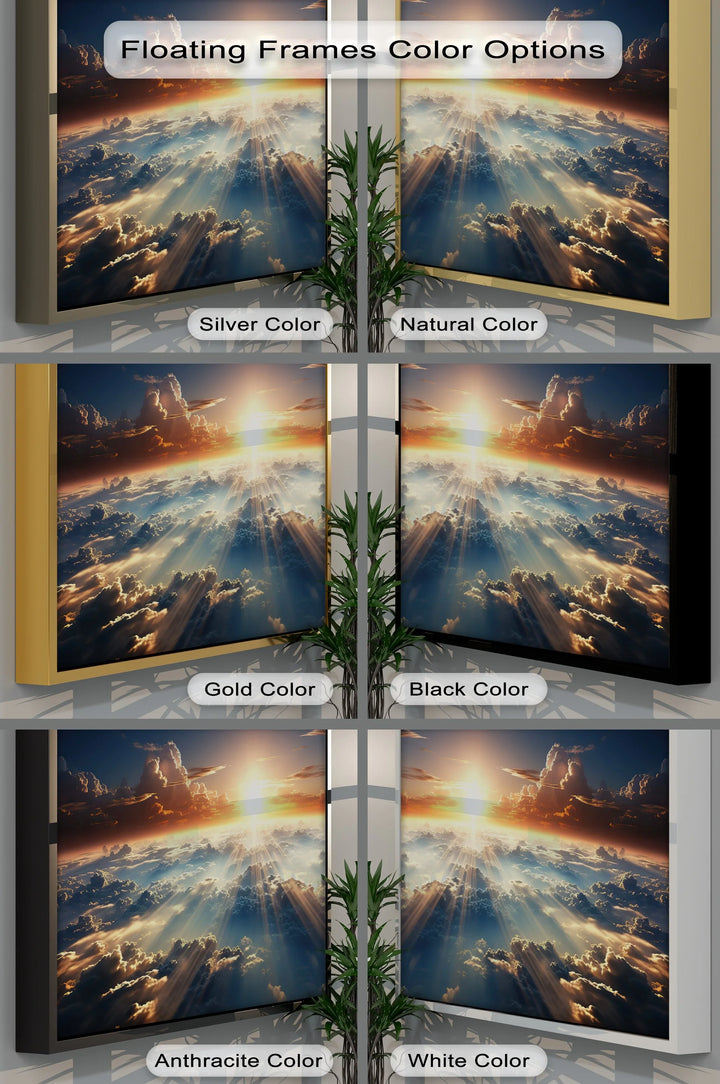Celestial Sunrise Over the Clouds – Radiant Sky Landscape Canvas Print
