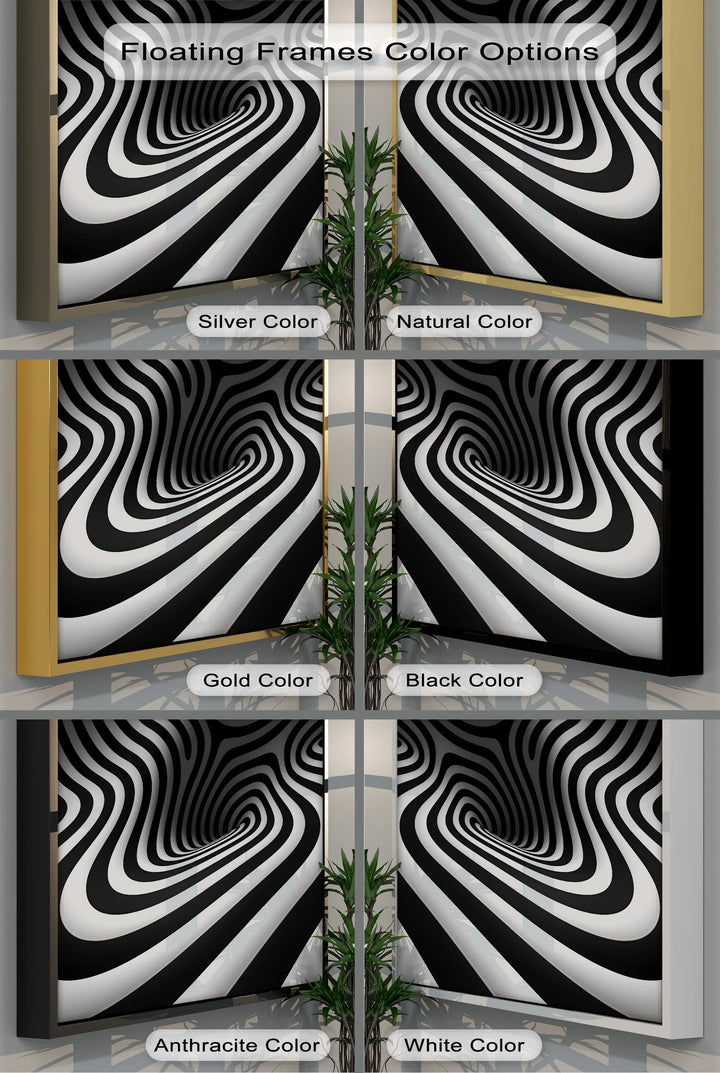 Twisted Illusion – Abstract Black & White Canvas Print - MyPhotoStation