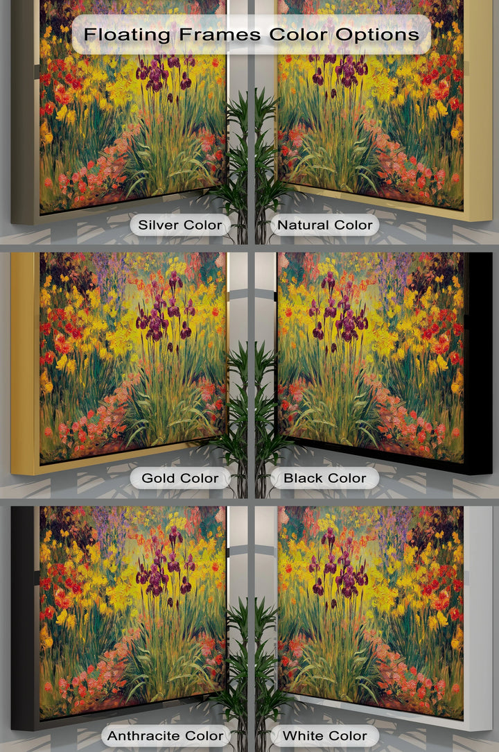 Vibrant Iris Garden – Colorful Impressionist Flowers Canvas Print - MyPhotoStation