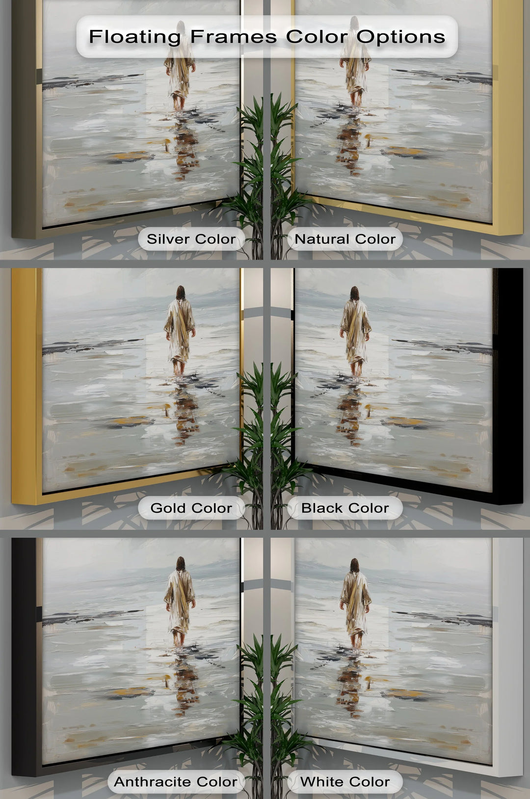 Sacred Solitude – Jesus Walking on the Shore Canvas Print - MyPhotoStation