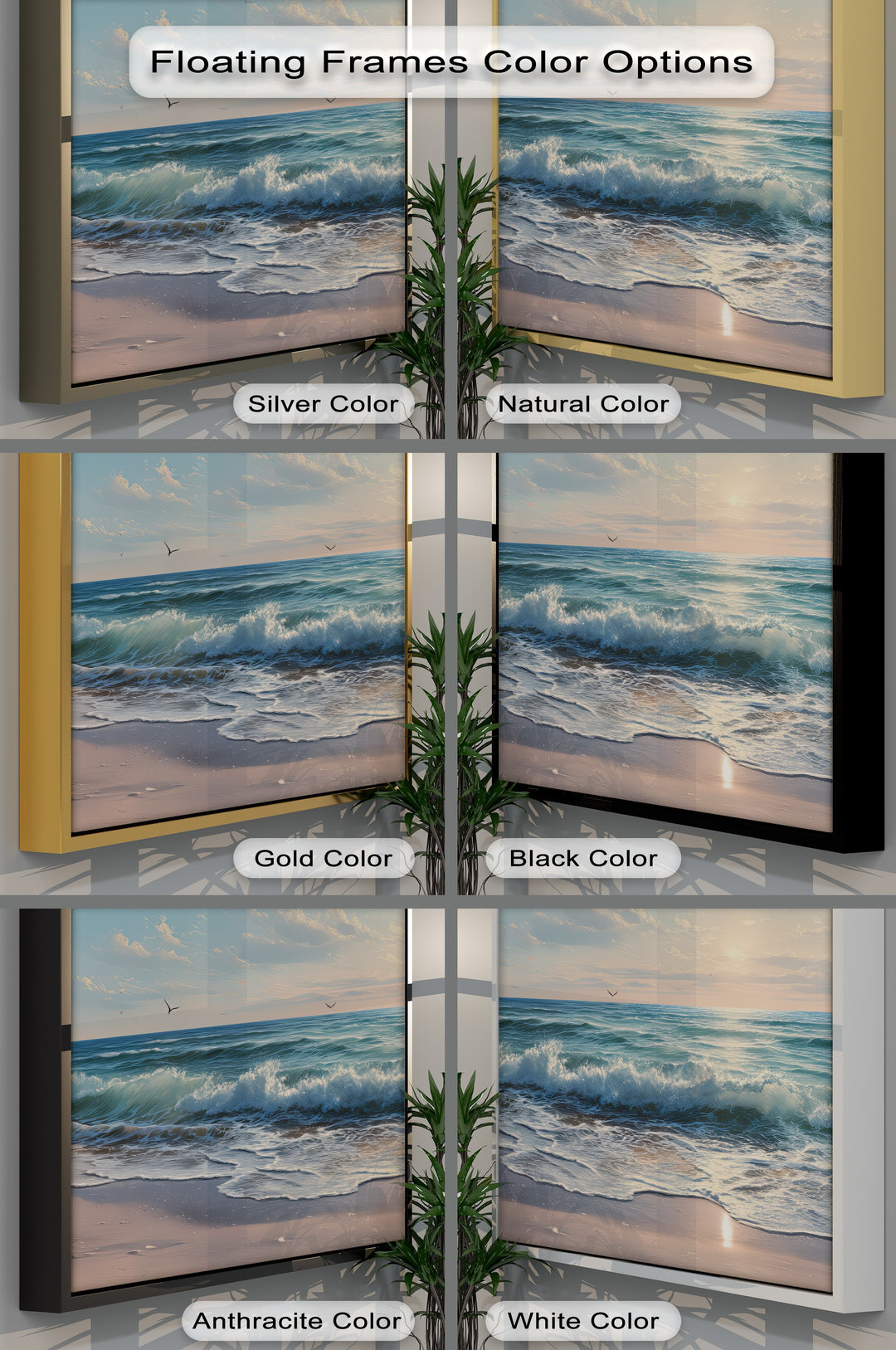 Tranquil Horizon – Ocean Sunset Waves Canvas Print