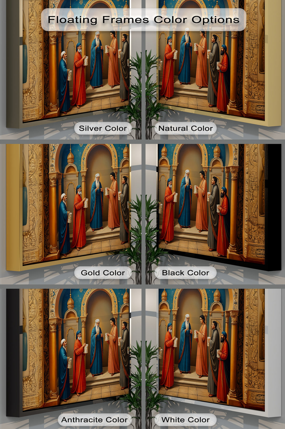 Sacred Gathering – Oriental Temple Ceremony Canvas Wall Art | Biggest Canvas