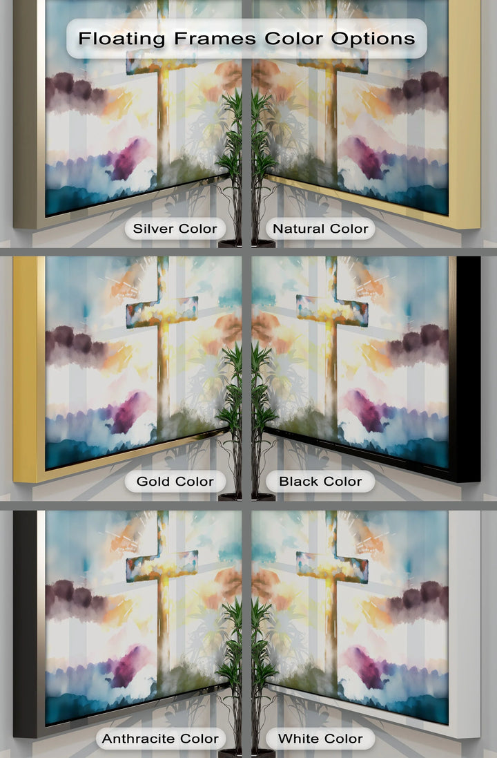 Radiant Cross – Watercolor Christian Canvas Print