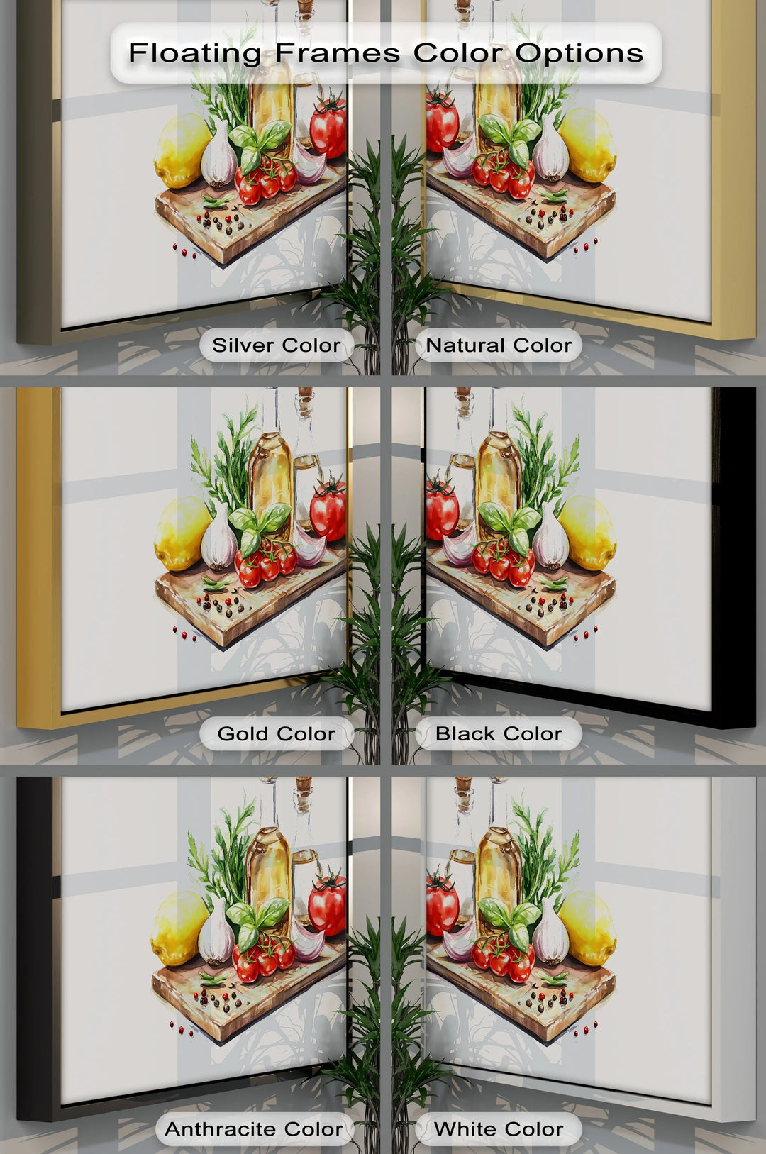 Fresh Mediterranean Ingredients – Rustic Kitchen Canvas Print - MyPhotoStation