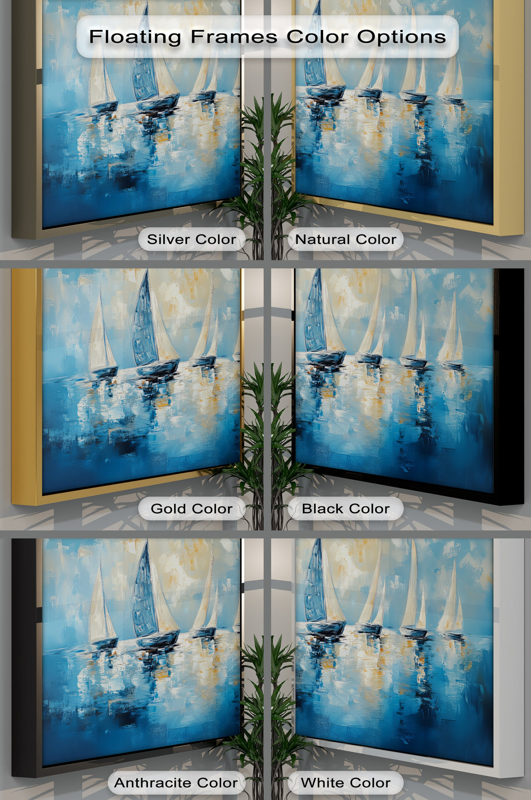 Sailing into Light – Abstract Ocean Regatta Canvas Print