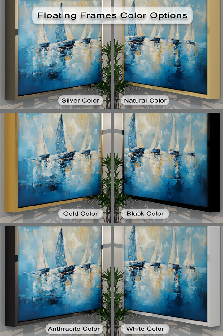Sailing into Light – Abstract Ocean Regatta Canvas Print