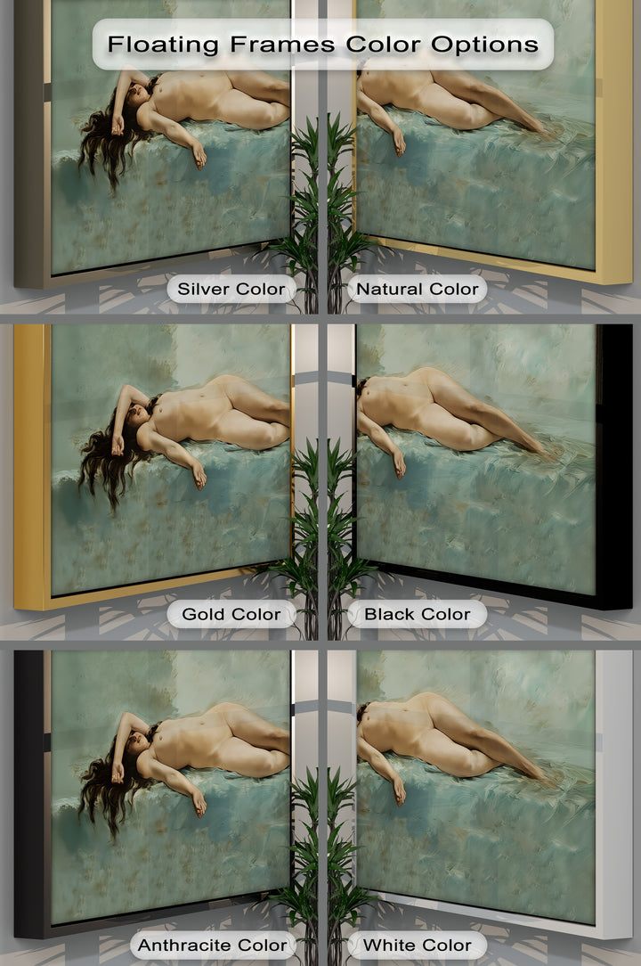Celestial Nude – Serene Reclining Female Canvas Wall Art | Nude Art